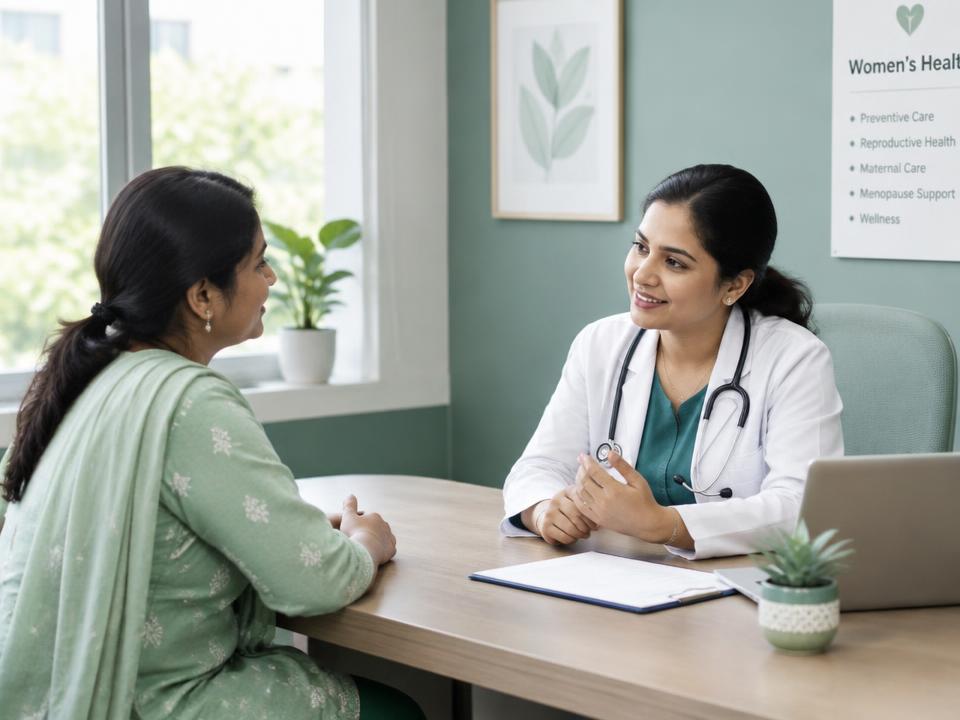 Female doctor in consultation with a woman patient